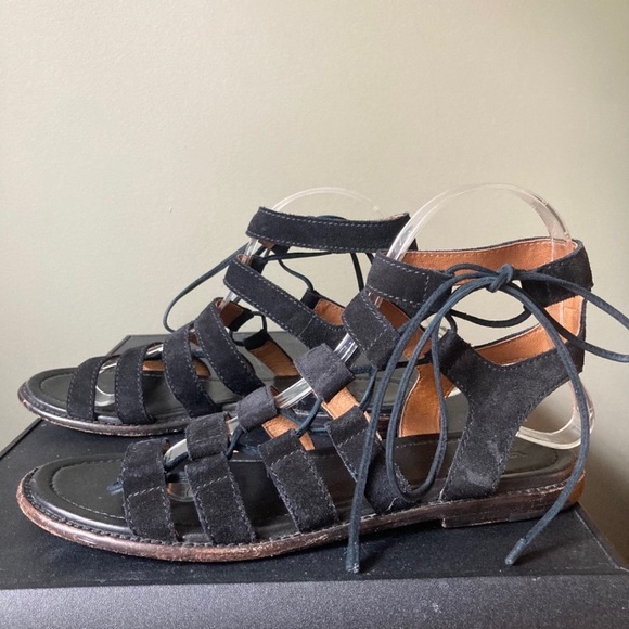 FRYE | Blair Side Ghillie Leather Gladiator Lace Up Flats - Picture 2 of 6